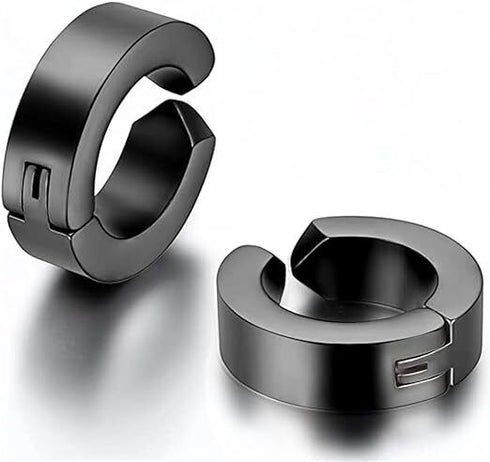 316L Surgical Steel Clip On Men Women Hypoallergenic Non-piercing Hoop Earrings